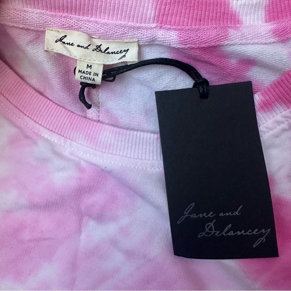 Jane and Delancey Pink and White Tie Dye Long Sleeve Sweatshirt - Picture 3 of 4